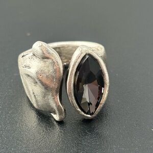 Handmade Smoky Swarovski Crystal Ring